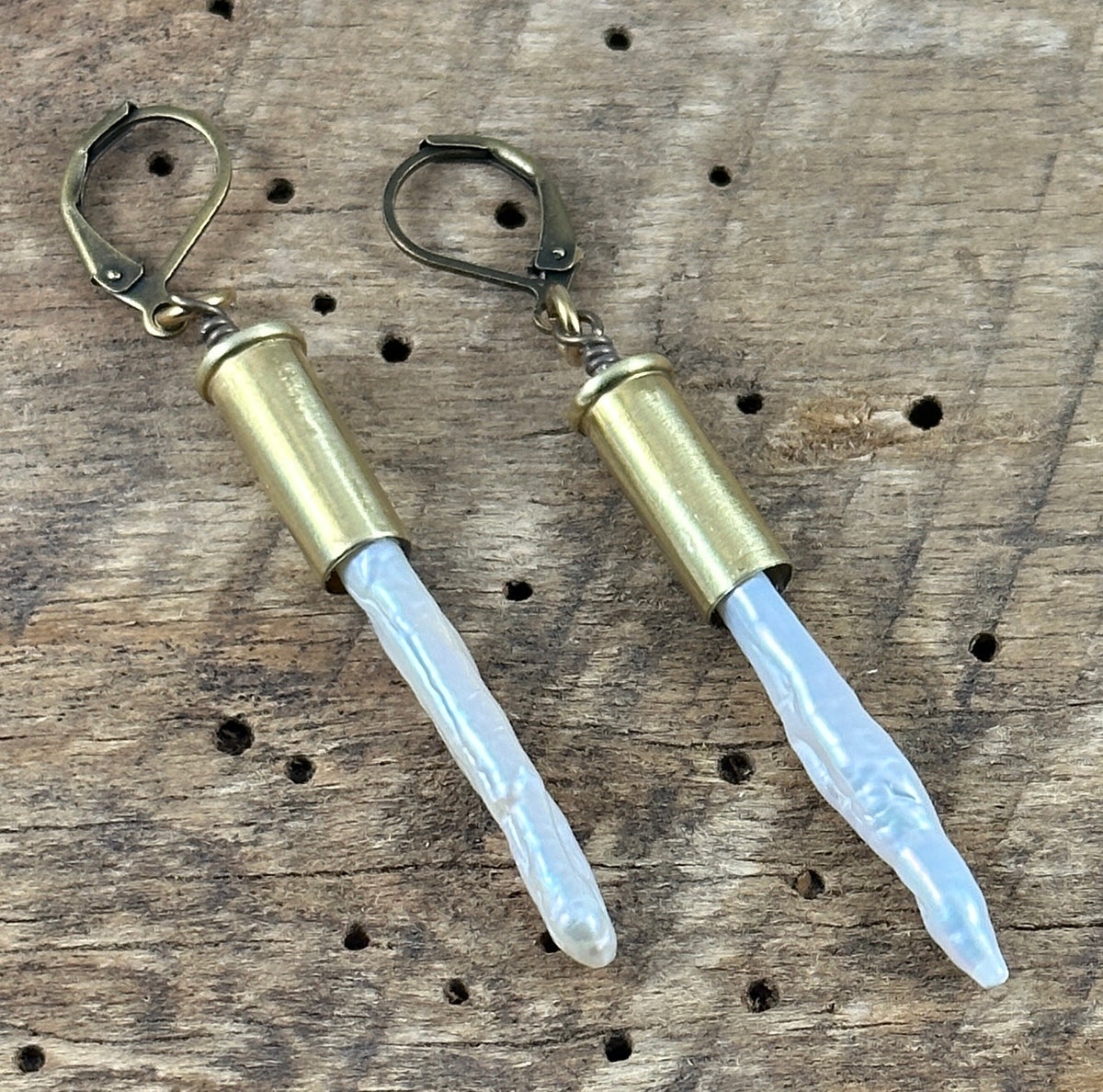 Biwa Pearl Spike Earrings