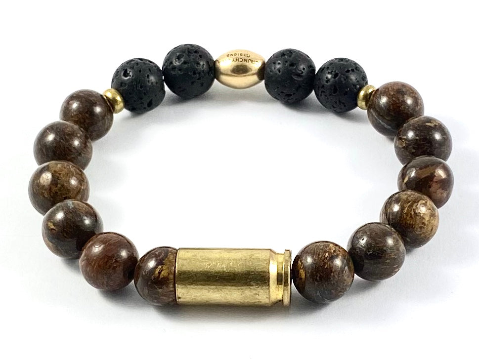 Recycled 9mm Casing Diffuser Stretch Bracelet - 10mm