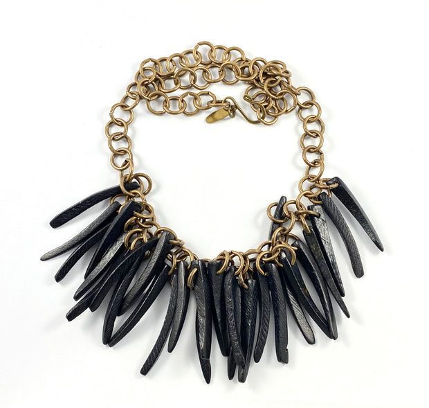 Coconut Shell Fringe Necklace