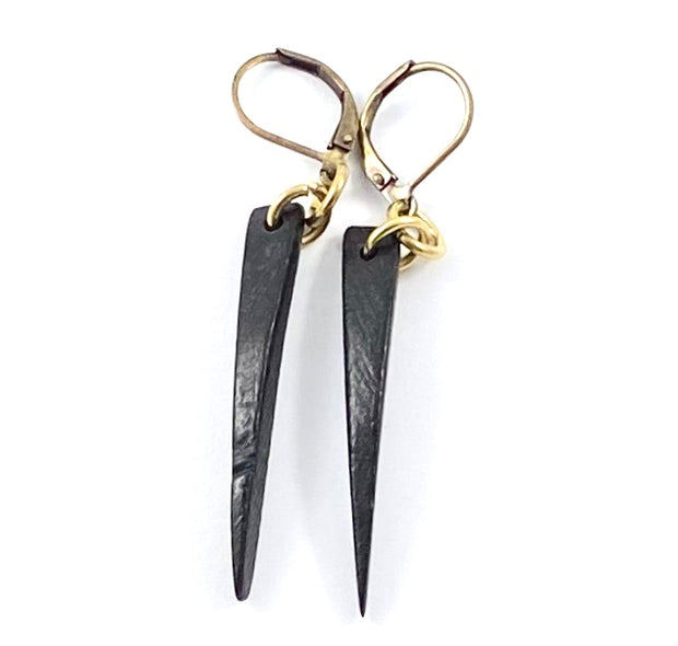 Coconut Shell Spike Earrings