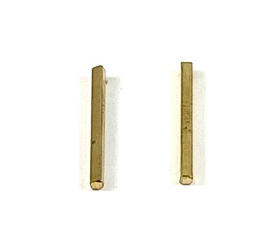 Brass Bar Stud Earrings