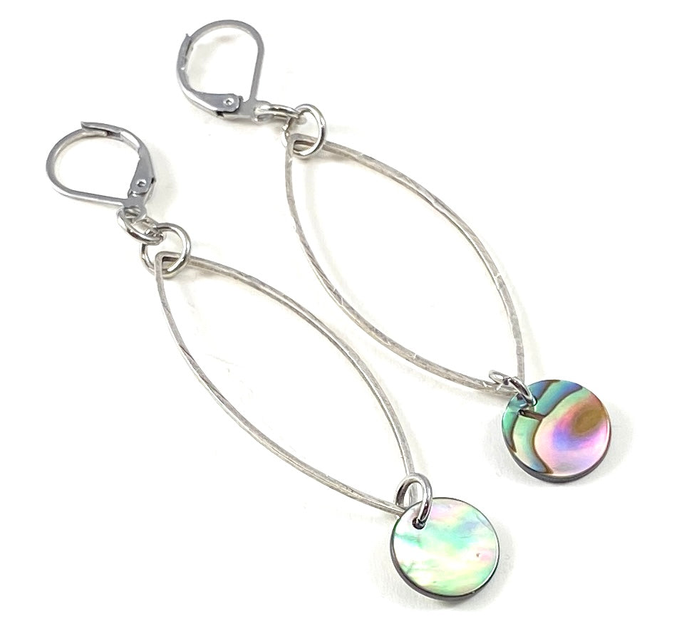 Abalone Shell Earrings - Silver