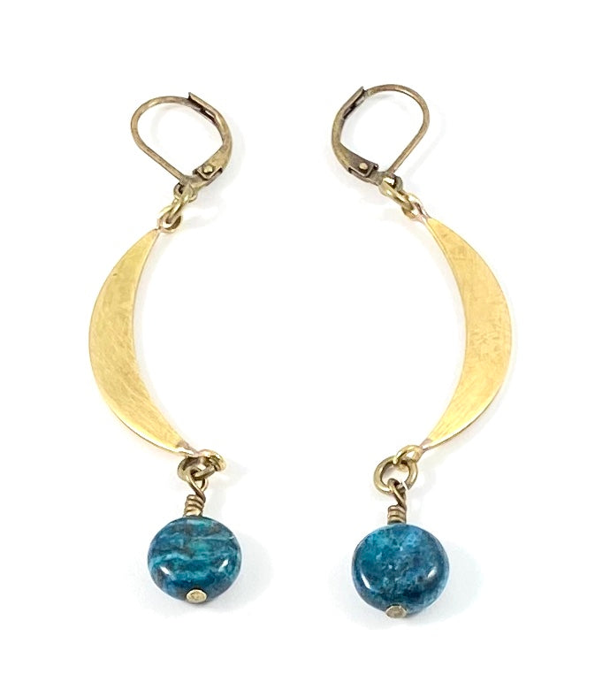 Crescent Moon Earrings - Brass