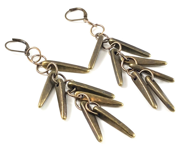 Ceramic Spike Fringe Earrings