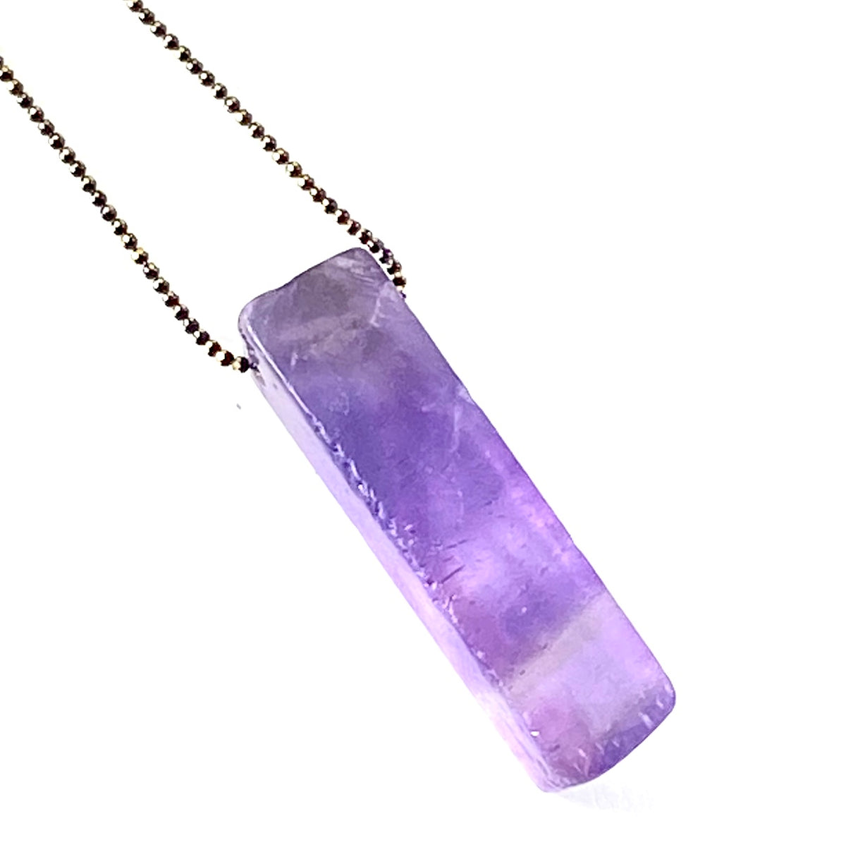Long Geometric Necklace - Organic Pendant